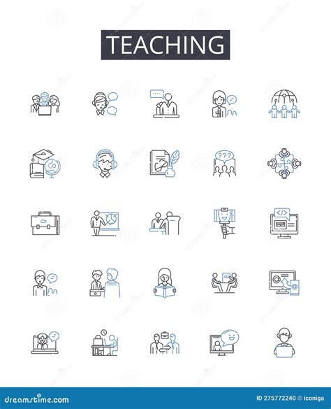 Teaching Line Icons Collection Instructing Educating Tutoring