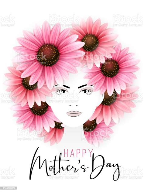 Vector Illustration Of Mothers Day Greetings Banner Template With Woman