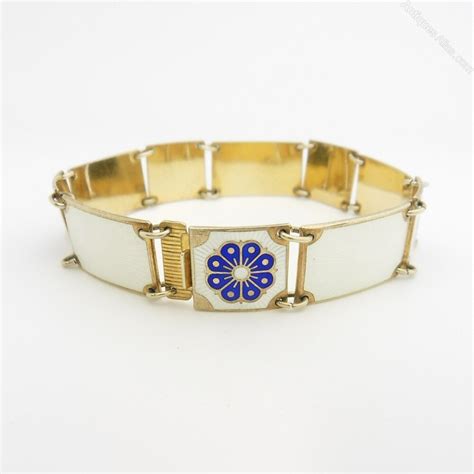 Antiques Atlas Silver And Enamel Panel Bracelet By David Andersen