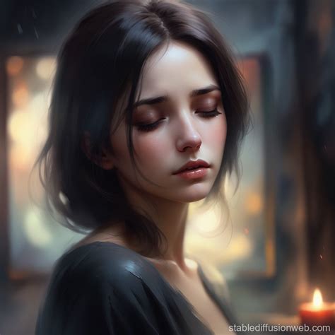 Sorrowful Woman in Fantasy Concept Art | Stable Diffusion Online