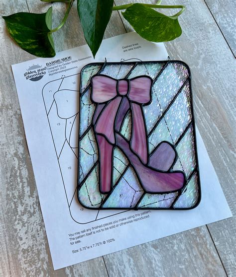 Barbie Shoe Stained Glass Pattern Stained Glass Patterns Stained Glass Suncatcher Barbie Stained