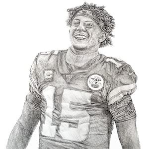 Patrick Mahomes Chiefs Kingdom Drawing Print - Etsy