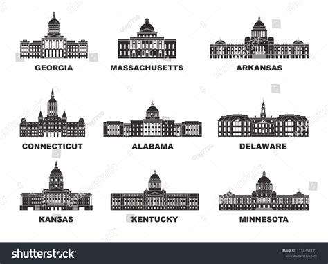 United States America Vector Collection United Stock Vector (Royalty ...