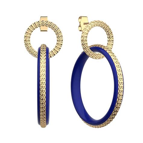 Boucles D Oreilles Les Georgettes Laque Bleu Marine Collection Les