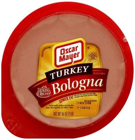 Louis Rich Louis Rich, Lower Fat Turkey Bologna - 16 oz, Nutrition ...