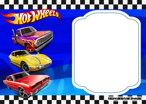 FREE Hot Wheels Birthday Invitation Templates