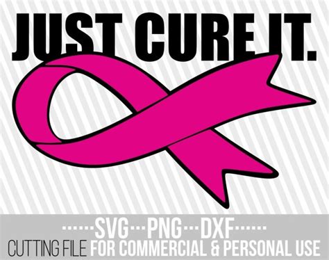 Just Cure It Svg Breast Cancerpink Ribbon Svg Cancer Etsy