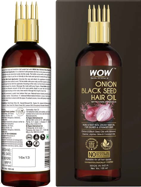 Buy WOW SKIN SCIENCE ONION BLACK SEED HAIR OIL 100 ML WITH COMB