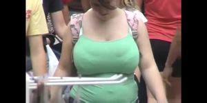 Candid BBW Busty Green Tanktop Tnaflix