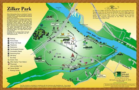 Zilker park map - Map of Zilker park (Texas - USA)