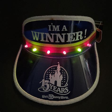 Vintage Disney Lgbt Gay Pride Flag Visor Hat Wit Gem