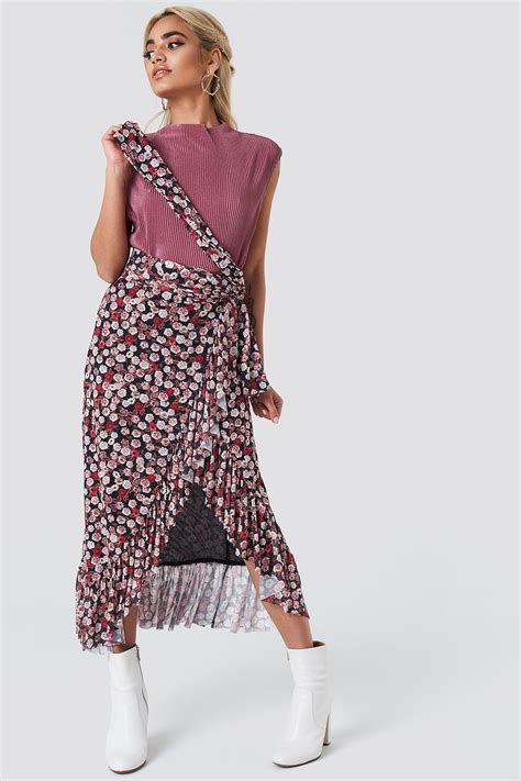 Mesh Overlap Maxi Skirt Multicolor Na Kd