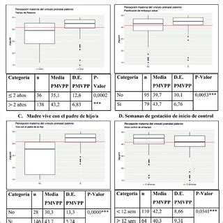 Análisis descriptivo de las variables en relación al indicador vínculo