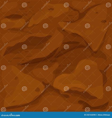 Ground Texture Soil Top View In Cartoon Style Seamless Game Interface