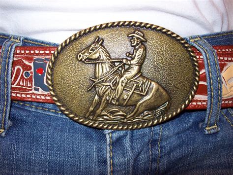 Vintage cowboy belt and belt buckle