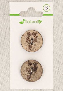 Carte De 2 Boutons En Bois Naturel 20 Mm 2 Trous Feuilles Rascol