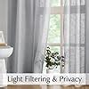 Amazon Fmfunctex Linen Grey Semi Sheer Curtains Inches Long For