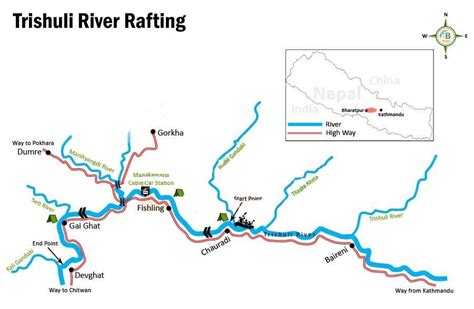 trishuli-river-rafting-map - Excellent Himalaya Trek & Expedition