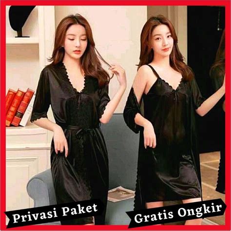 Jual Longnight Sexy Lingerie Sexy Baju Tidur Kimono Import Set Piyama