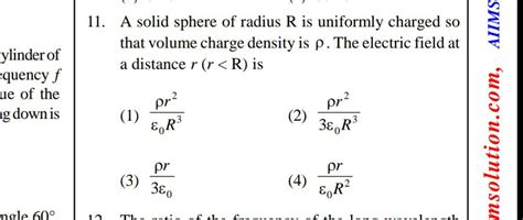 A Solid Sphere Of Radius R Carries A Uniform Volume Charge Density P