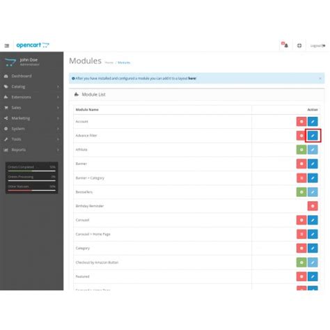 OpenCart Advance Filter OCMOD