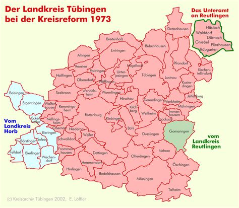 Landkreis Tübingen Vor 50 Jahren reformiert Kreis Tübingen