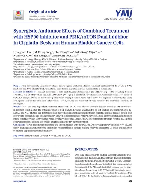 PDF Synergistic Antitumor Effects Of Combined Treatment With HSP90