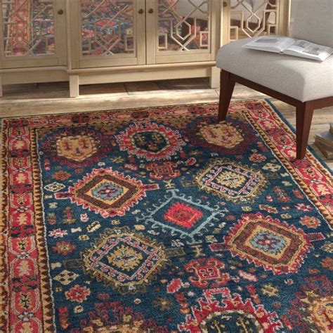 Bloomsbury Market Iraheta Hand Tufted Wool Navy Red Area Rug Reviews