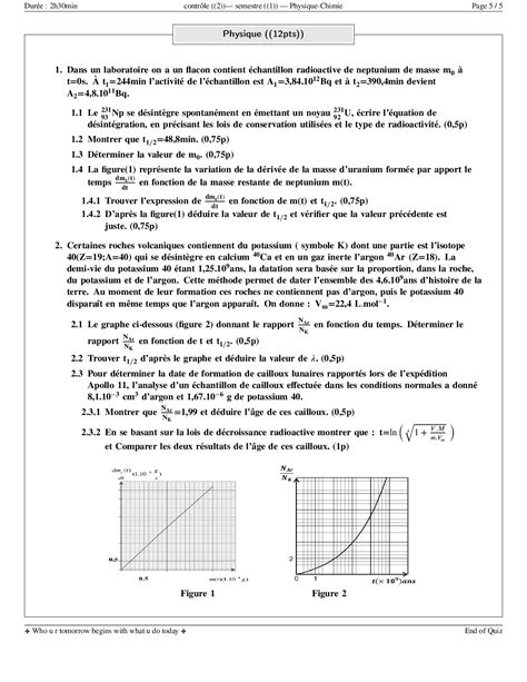 Devoir 2 Modèle 3 Physique Chimie 2 Bac Sm Semestre 1 Alloschool