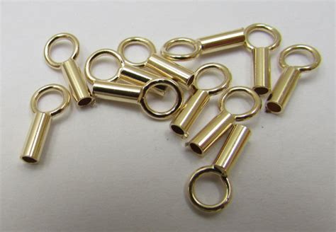 1mm Gold Crimp Endkappen für Ketten Schmuck Drähte und Leder