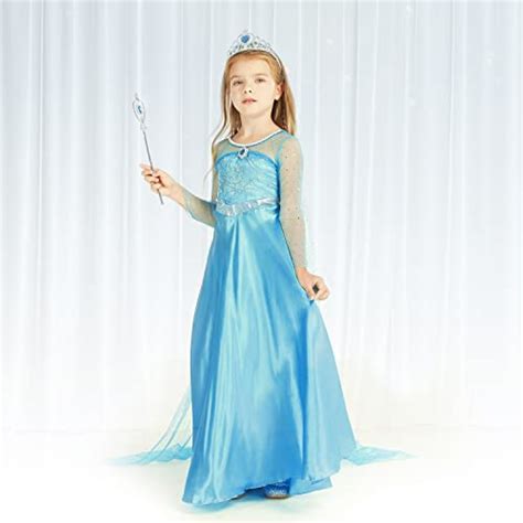 Princess Elsa Costume For Girls Snow Queen Fancy Dress Up Costume