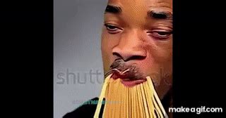 AI Will Smith eating spaghetti pasta (AI footage and audio) on Make a GIF