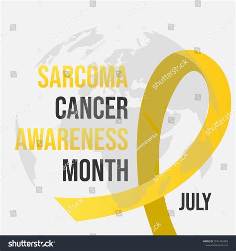 Sarcoma Cancer Awareness Month Realistic Yellow Stock Vector (Royalty ...