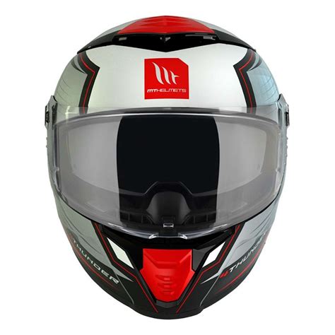 Casque Int Gral Mt Helmets Thunder Sv Pental B Rouge Nacre Mat