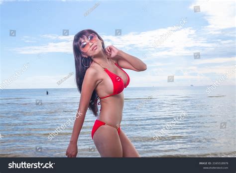 Sexy Asian Red Bikini Female Lady Stock Photo Shutterstock