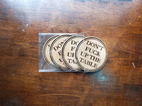 Don T Fuck Up The Table Set Of 4 Cork Coasters Party Etsy