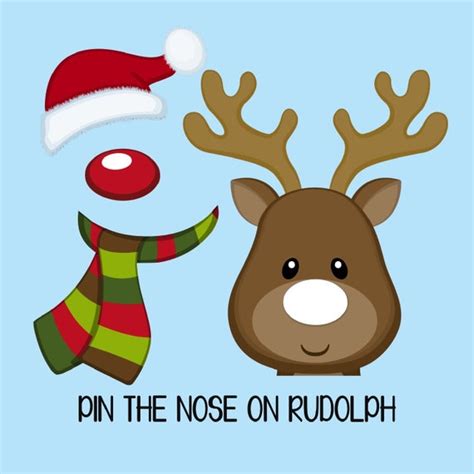 Instant Download Pin The Nose On Rudolph Game Set Etsy