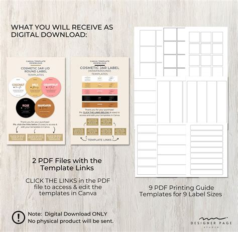 Editable Cosmetic Jar Label Template Canva Printable Product Label Stickers Body Scrub