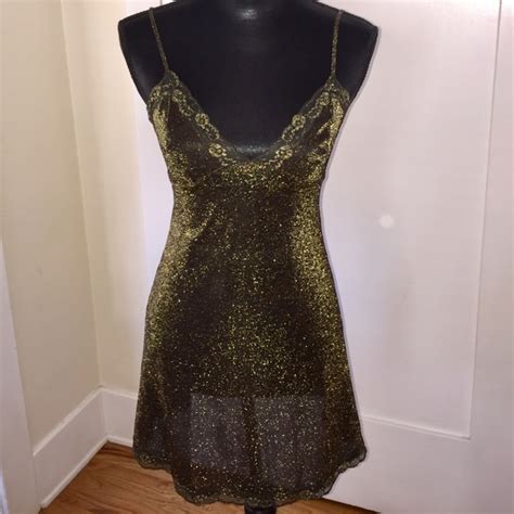 Victoria S Secret Intimates Sleepwear Nwt Victorias Secret Gold Shiny Black Lingerie