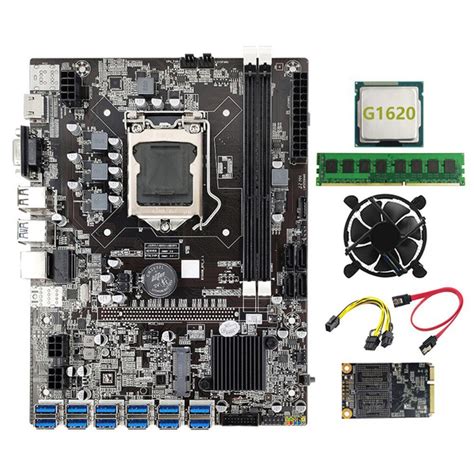 Материнская плата B75 BTC Mining 12 PCIE to USB LGA1155 MSATA SSD 128G ...