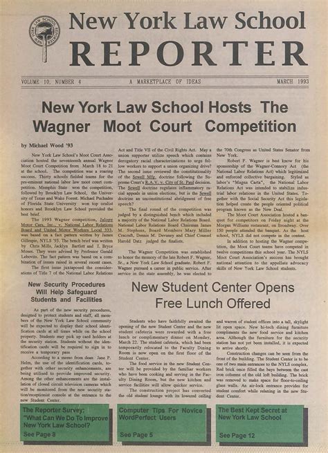 New york law school reporter march 1993 by New York Law School Library ...