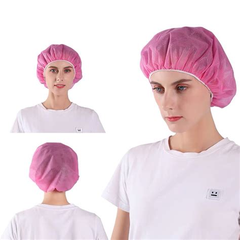 Customized Disposable Pink Gsm Pp Nonwoven Bouffant Cap China