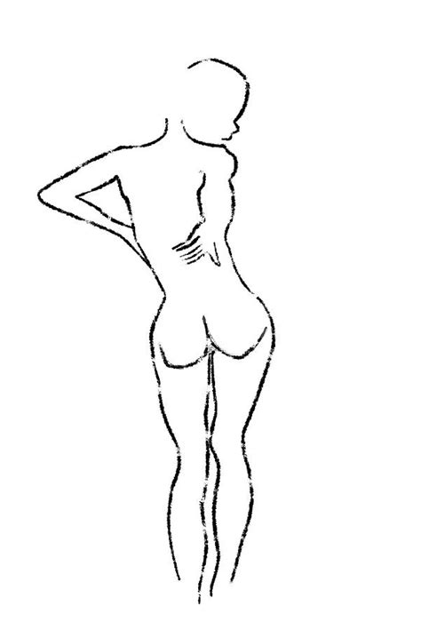 Minimalist Nude Line Art Drawing 3q Mixed Media By Brian Reaves Pixels