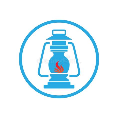 Kerosene Lamp Logo Burning Torch Fire Flame Logo Pillar Column Logo