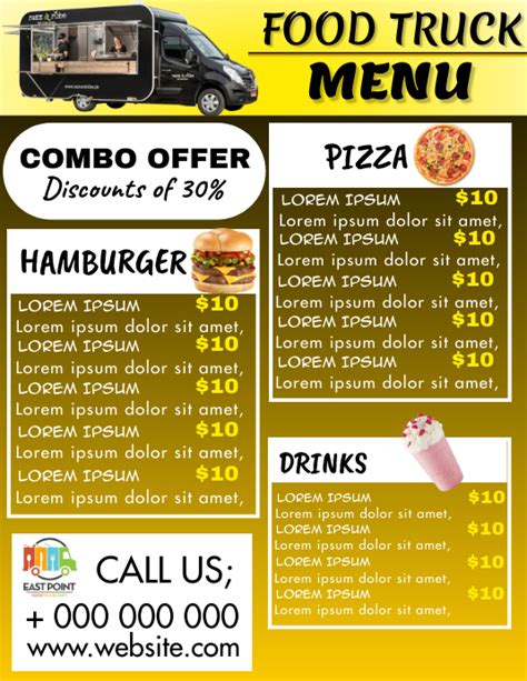 Food Truck Menu Examples