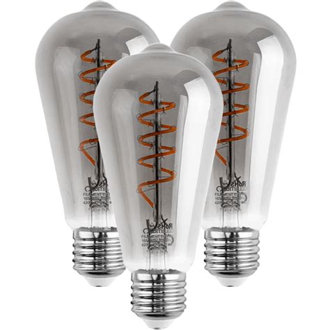 3x Żarówka LED E27 EDISON ST64 6W FILAMENT OZDOBNA RETRO DYMIONA