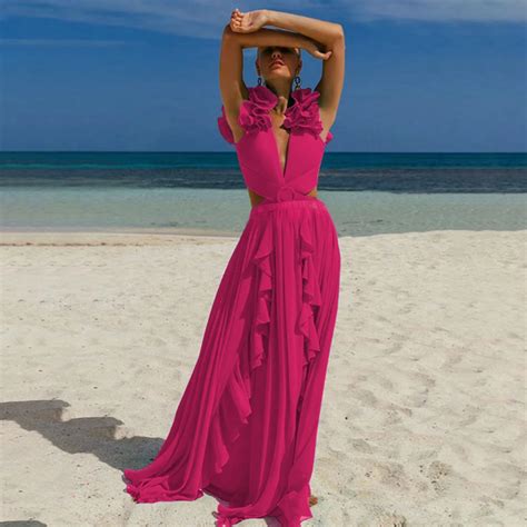 Fashion Solid Color V Neck Cross Tie Swimsuit Ruffled Backless One Piece Bikini Sexy Elastic