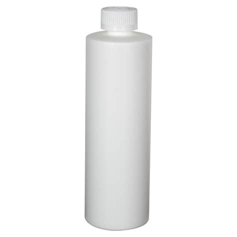 12 Oz White HDPE Cylindrical Sample Bottle With 24 400 White Ribbed