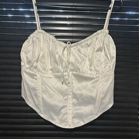 Glassons White Silky Corset Top Brand New Only Depop