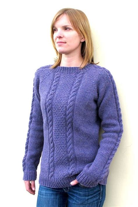 Knitting Pure And Simple 1305 Beginner Cable Pullover Sweater